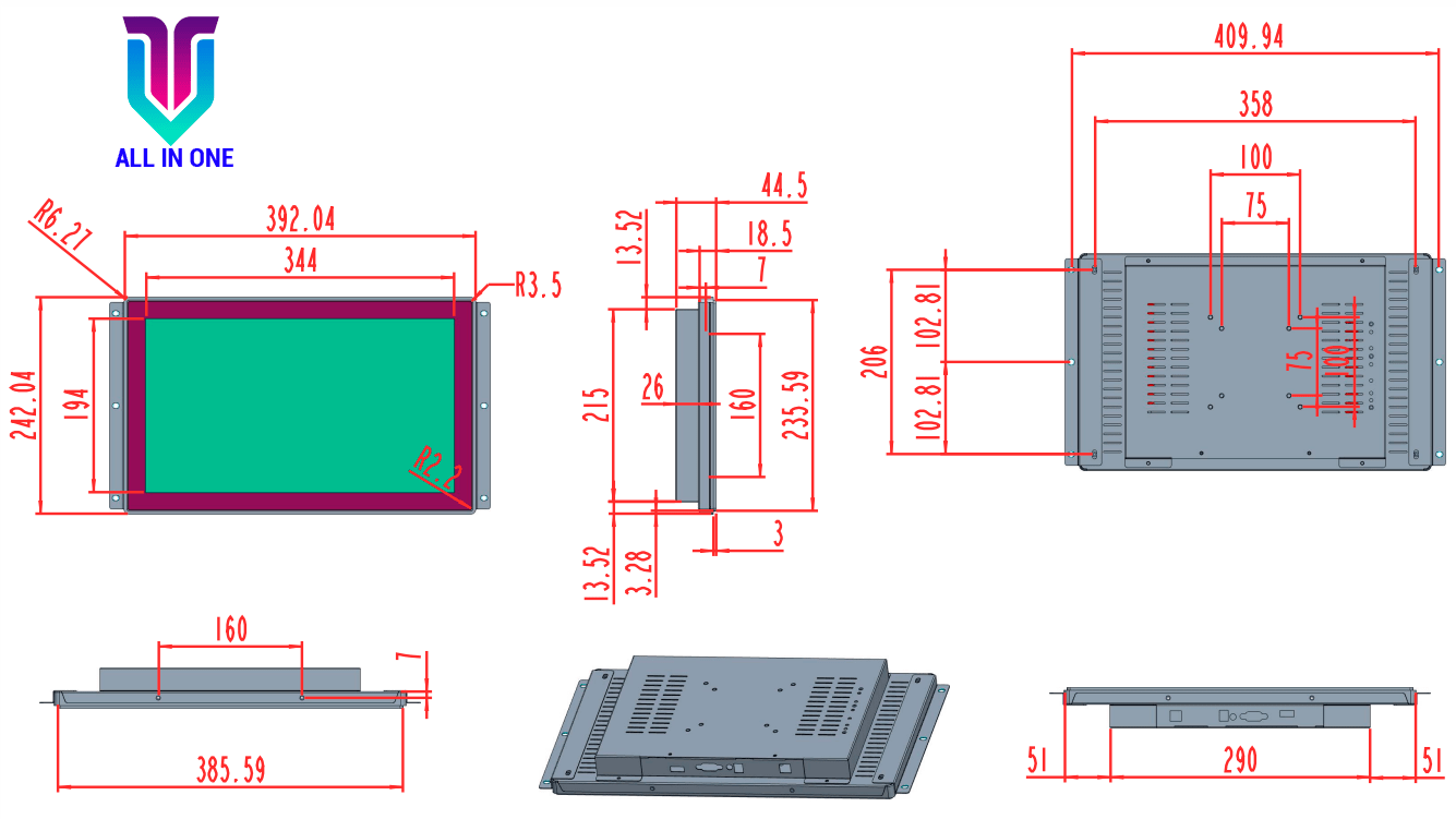 Monitor PCAP ALL IN ONE de VISIONTECH