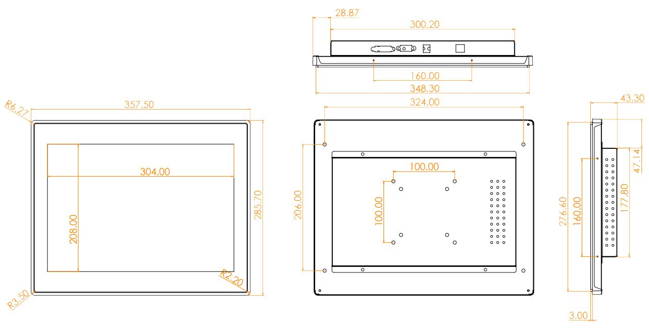 Drawing Monitor PCAP VISIONTECH de 15 con Referencia VT-01-T150-WL-0-V2